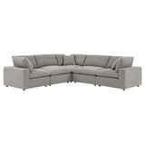 Commix 5-Piece Down Filled Overstuffed Boucle Sectional Sofa by Lefancy