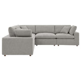 Commix 5-Piece Down Filled Overstuffed Boucle Sectional Sofa by Lefancy