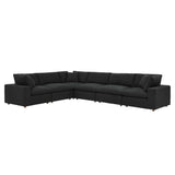 Commix 6-Piece Down Filled Overstuffed Boucle Fabric Sectional Sofa by Lefancy