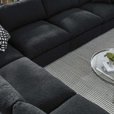 Commix 6-Piece Down Filled Overstuffed Boucle Fabric Sectional Sofa by Lefancy