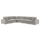 Commix 6-Piece Down Filled Overstuffed Boucle Fabric Sectional Sofa by Lefancy