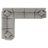 Commix 6-Piece Down Filled Overstuffed Boucle Fabric Sectional Sofa by Lefancy