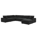 Commix 7-Piece Down Filled Overstuffed Boucle Sectional Sofa by Lefancy