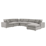 Commix 7-Piece Down Filled Overstuffed Boucle Sectional Sofa by Lefancy
