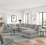 Commix 7-Piece Down Filled Overstuffed Boucle Sectional Sofa by Lefancy