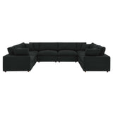 Commix 8-Piece Down Filled Overstuffed Boucle Fabric Sectional Sofa by Lefancy