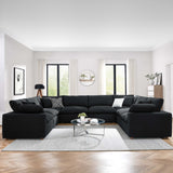 Commix 8-Piece Down Filled Overstuffed Boucle Fabric Sectional Sofa by Lefancy