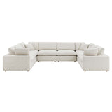 Commix 8-Piece Down Filled Overstuffed Boucle Fabric Sectional Sofa by Lefancy