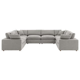 Commix 8-Piece Down Filled Overstuffed Boucle Fabric Sectional Sofa by Lefancy