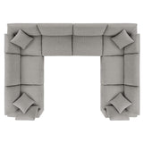 Commix 8-Piece Down Filled Overstuffed Boucle Fabric Sectional Sofa by Lefancy