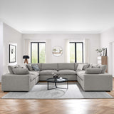 Commix 8-Piece Down Filled Overstuffed Boucle Fabric Sectional Sofa by Lefancy