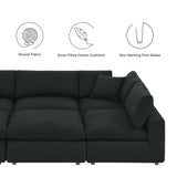Commix 6-Piece Down Filled Overstuffed Boucle Fabric Sectional Sofa by Lefancy