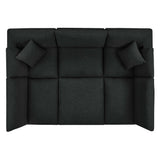 Commix 6-Piece Down Filled Overstuffed Boucle Fabric Sectional Sofa by Lefancy
