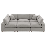 Commix 6-Piece Down Filled Overstuffed Boucle Fabric Sectional Sofa by Lefancy