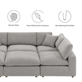 Commix 6-Piece Down Filled Overstuffed Boucle Fabric Sectional Sofa by Lefancy