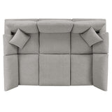Commix 6-Piece Down Filled Overstuffed Boucle Fabric Sectional Sofa by Lefancy