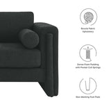 Visible Boucle Fabric Loveseat by Lefancy