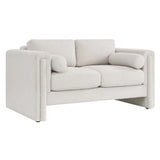 Visible Boucle Fabric Loveseat by Lefancy