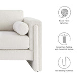Visible Boucle Fabric Loveseat by Lefancy