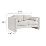 Visible Boucle Fabric Loveseat by Lefancy