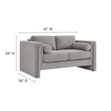 Visible Boucle Fabric Loveseat by Lefancy