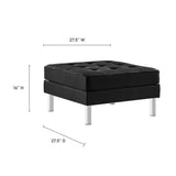 Loft Tufted Vegan Leather Armchair and Ottoman Set by Lefancy
