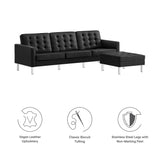 Loft Tufted Vegan Leather Sofa and Ottoman Set by Lefancy