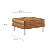 Loft Tufted Vegan Leather Sofa and Ottoman Set by Lefancy