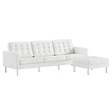 Loft Tufted Vegan Leather Sofa and Ottoman Set by Lefancy