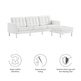 Loft Tufted Vegan Leather Sofa and Ottoman Set by Lefancy