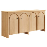 Appia Wood Grain 4-Door Sideboard Storage Cabinet by Lefancy