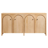 Appia Wood Grain 4-Door Sideboard Storage Cabinet by Lefancy