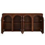 Appia Wood Grain 4-Door Sideboard Storage Cabinet by Lefancy