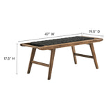 Saoirse 47" Wove Rope Wood Bench by Lefancy