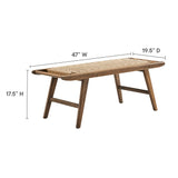 Saoirse 47" Wove Rope Wood Bench by Lefancy