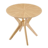 Crossroads 24” Round Wood Side Table by Lefancy