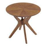 Crossroads 24” Round Wood Side Table by Lefancy