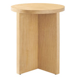 Silas Round Wood Side Table by Lefancy