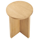 Silas Round Wood Side Table by Lefancy