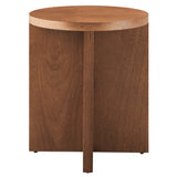 Silas Round Wood Side Table by Lefancy