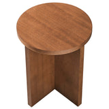 Silas Round Wood Side Table by Lefancy