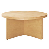 Silas Round Wood Coffee Table by Lefancy