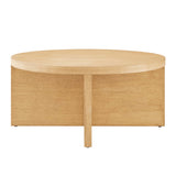 Silas Round Wood Coffee Table by Lefancy