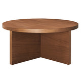 Silas Round Wood Coffee Table by Lefancy