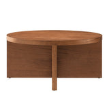 Silas Round Wood Coffee Table by Lefancy