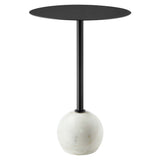 Aliza Round White Marble Side Table by Lefancy