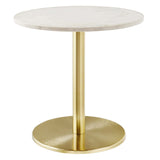 Viva Round White Marble Side Table by Lefancy