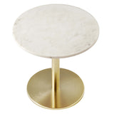 Viva Round White Marble Side Table by Lefancy