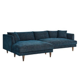 Zoya Left-Facing Down Filled Overstuffed Sectional Sofa by Lefancy