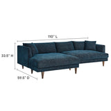 Zoya Left-Facing Down Filled Overstuffed Sectional Sofa by Lefancy